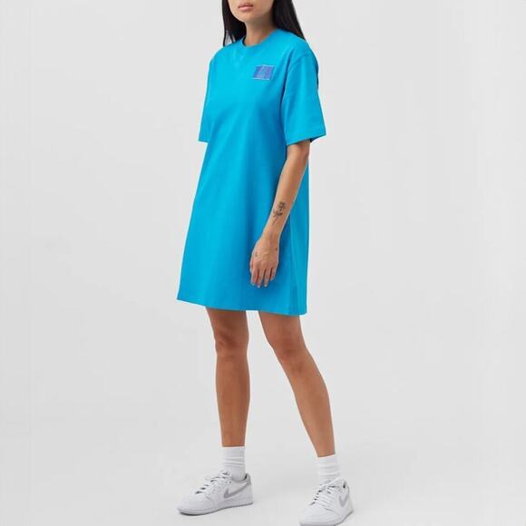 NEW Nike Air Jordan Women's Essential Shirt Dress in Bright Blue Size S - Picture 2 of 8
